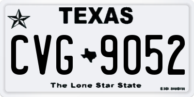 TX license plate CVG9052