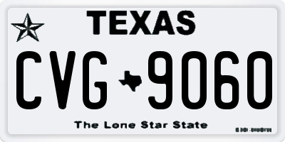 TX license plate CVG9060