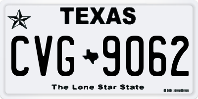 TX license plate CVG9062
