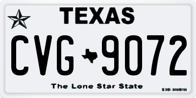 TX license plate CVG9072