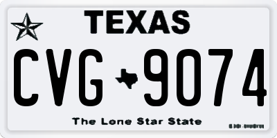 TX license plate CVG9074