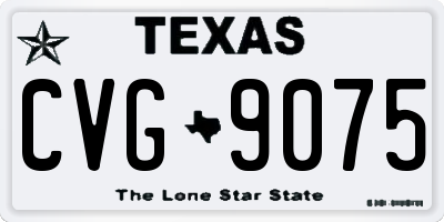 TX license plate CVG9075