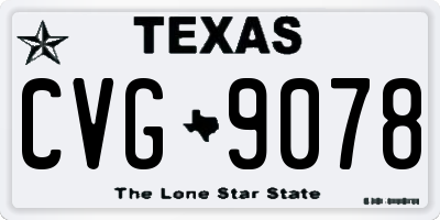TX license plate CVG9078