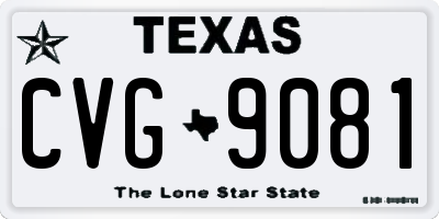 TX license plate CVG9081