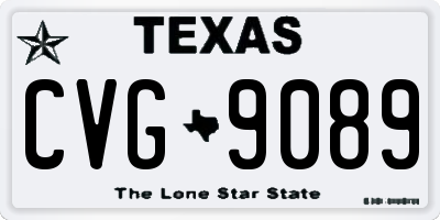 TX license plate CVG9089