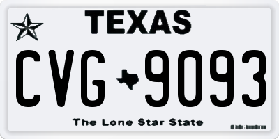 TX license plate CVG9093