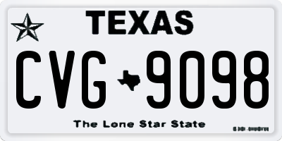 TX license plate CVG9098