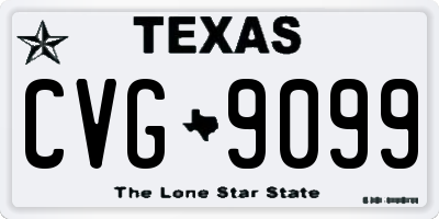 TX license plate CVG9099