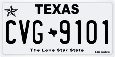 TX license plate CVG9101