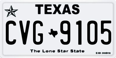 TX license plate CVG9105