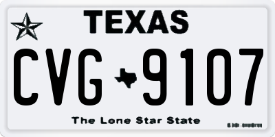 TX license plate CVG9107