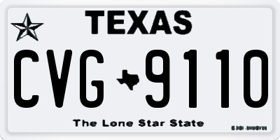 TX license plate CVG9110