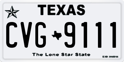 TX license plate CVG9111