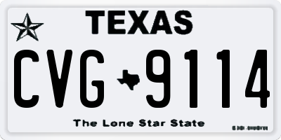 TX license plate CVG9114