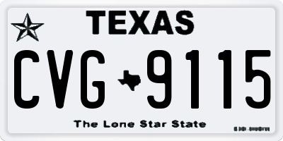 TX license plate CVG9115