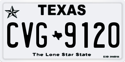 TX license plate CVG9120