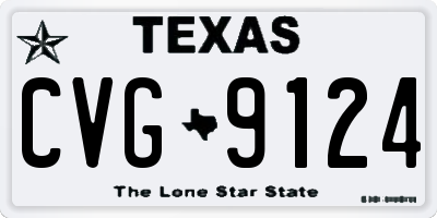 TX license plate CVG9124