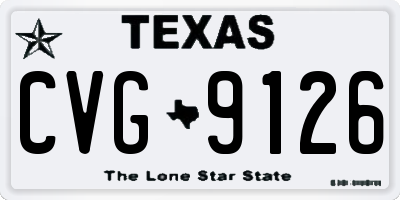 TX license plate CVG9126