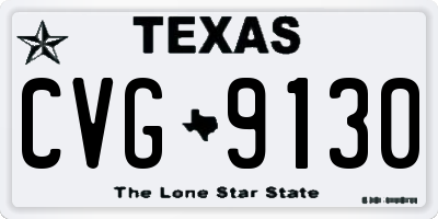 TX license plate CVG9130