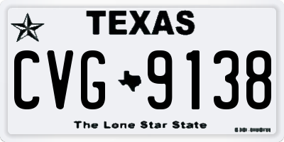 TX license plate CVG9138