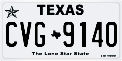 TX license plate CVG9140