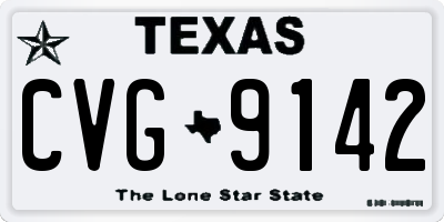 TX license plate CVG9142