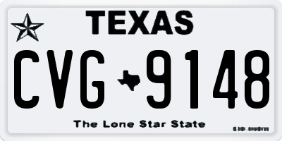 TX license plate CVG9148