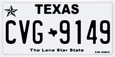 TX license plate CVG9149