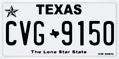 TX license plate CVG9150