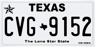 TX license plate CVG9152