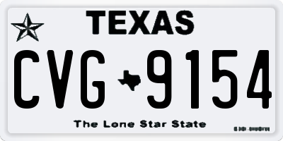 TX license plate CVG9154