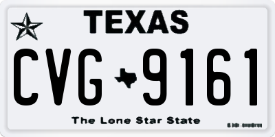 TX license plate CVG9161