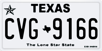TX license plate CVG9166