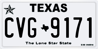 TX license plate CVG9171