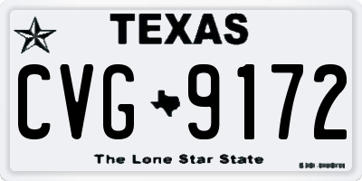 TX license plate CVG9172