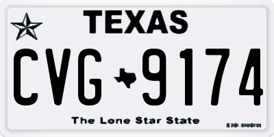 TX license plate CVG9174