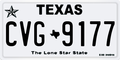 TX license plate CVG9177