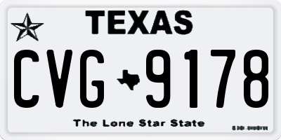 TX license plate CVG9178