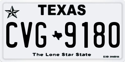 TX license plate CVG9180