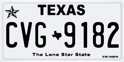 TX license plate CVG9182