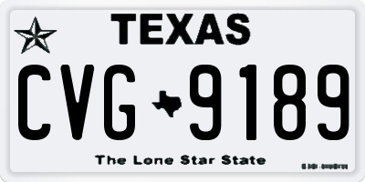TX license plate CVG9189