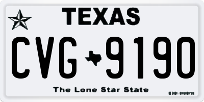 TX license plate CVG9190