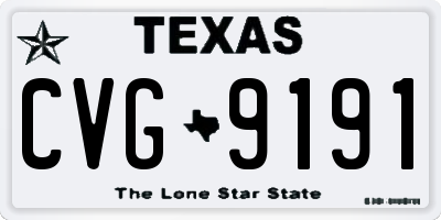 TX license plate CVG9191