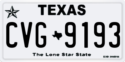TX license plate CVG9193