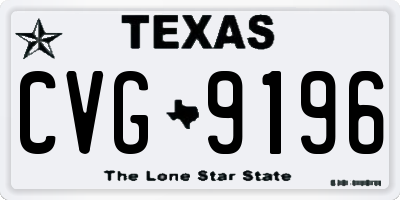 TX license plate CVG9196