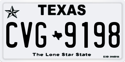 TX license plate CVG9198