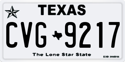 TX license plate CVG9217