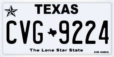 TX license plate CVG9224