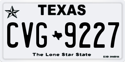 TX license plate CVG9227