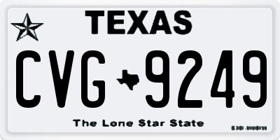 TX license plate CVG9249